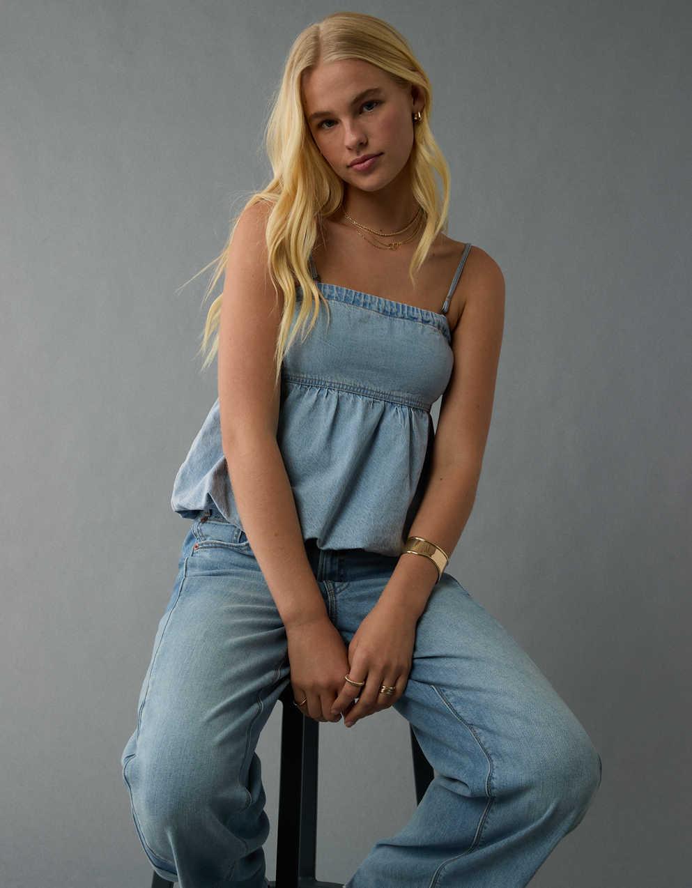 AE Denim Bubble Tube Top | Men's & Women's Jeans, Clothes