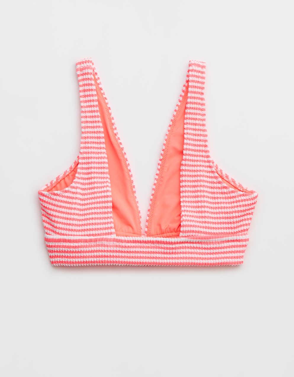 Aerie Crinkle Stripe Longline Plunge Bikini Top | Men's