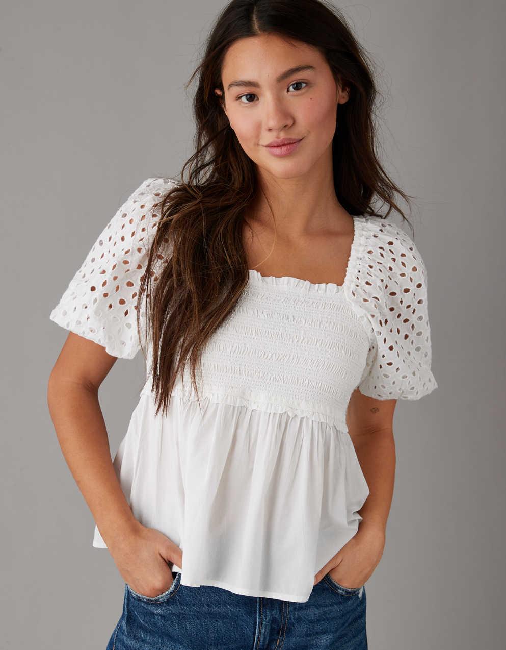 AE Puff Sleeve Babydoll Top | Men's & Women's Jeans, Clothes