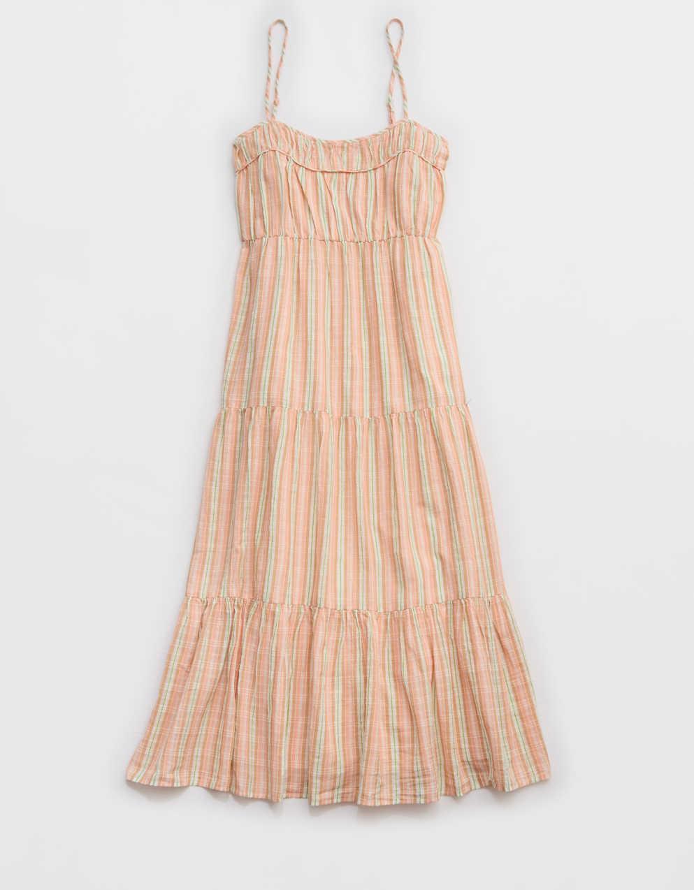 Aerie Striped Tiered Maxi Dress | Men's & Women's Jeans, Clothes &  Accessories | American Eagle Taiwan