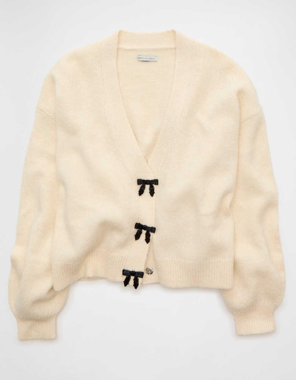 bow.a V-NECK CARDIGANS ボウエー V-neck Bow Cardigan | Express