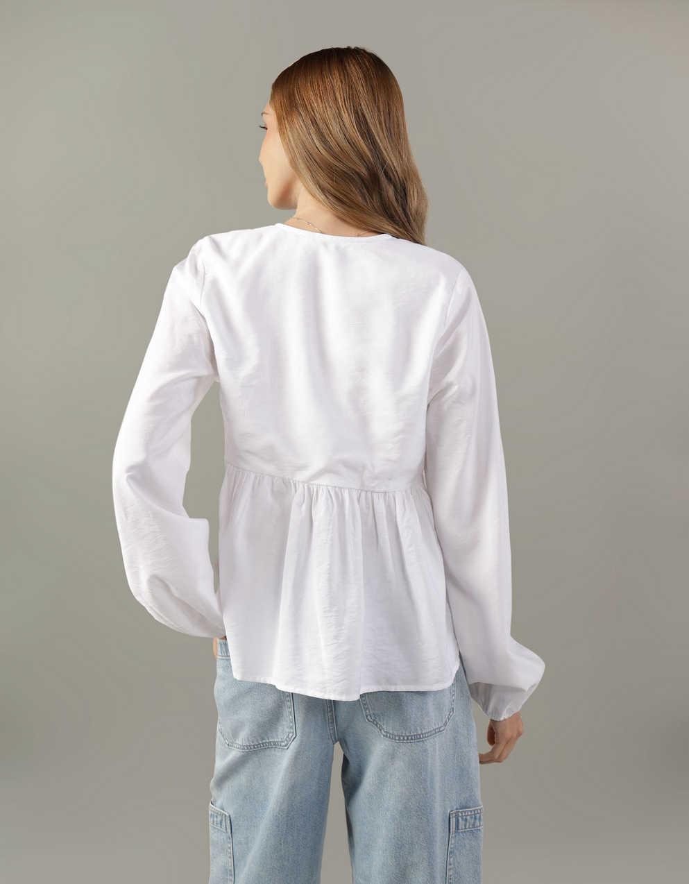tie front peasant top