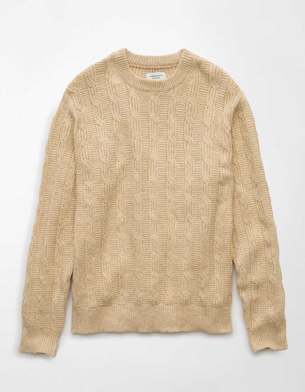 AE Crew Neck Cable Knit Sweater | Men's & Women's Jeans