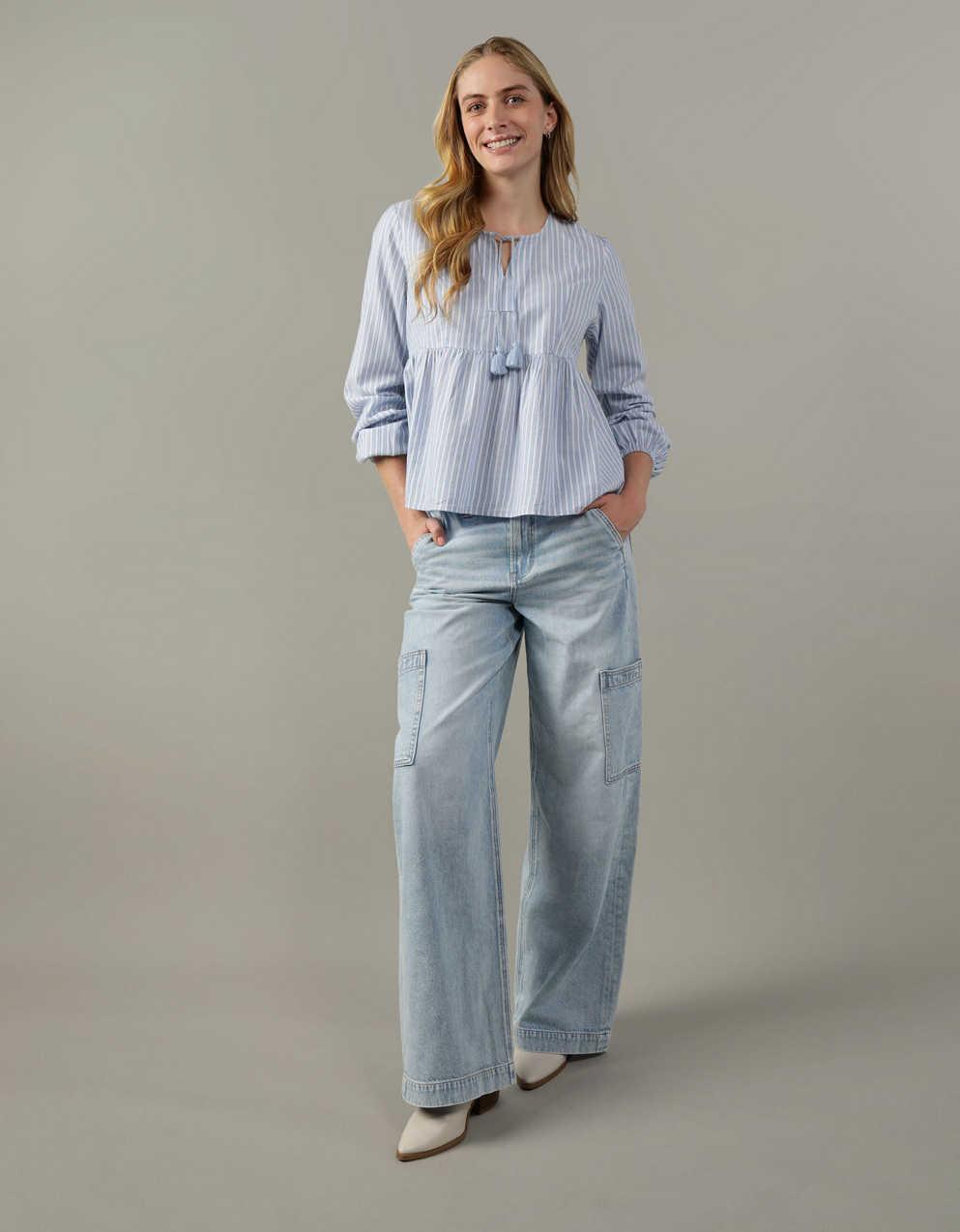 tie front peasant top