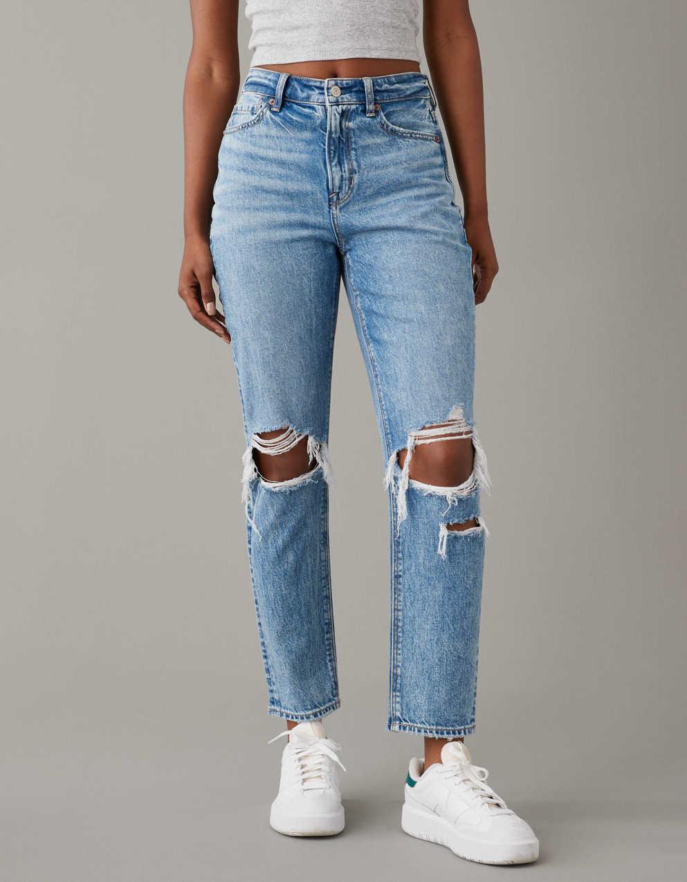 AE Strigid Ripped Mom Jean | Men's \u0026 Women's Jeans, Clothes \u0026 Accessories |  American Eagle Korea