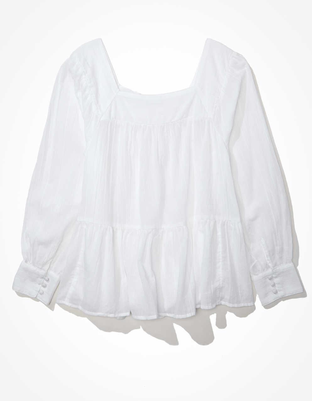 square neck peasant top