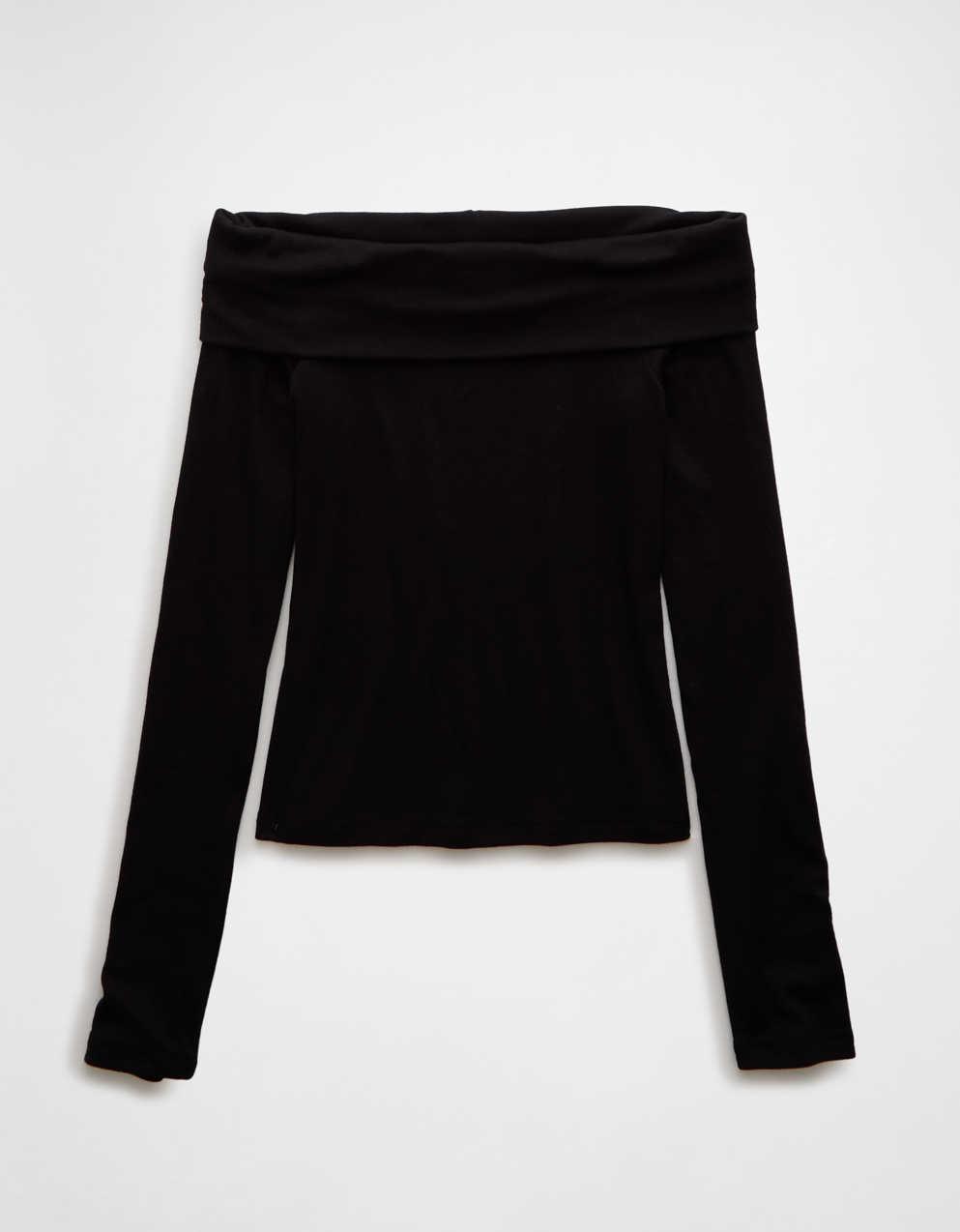 asos black off the shoulder top
