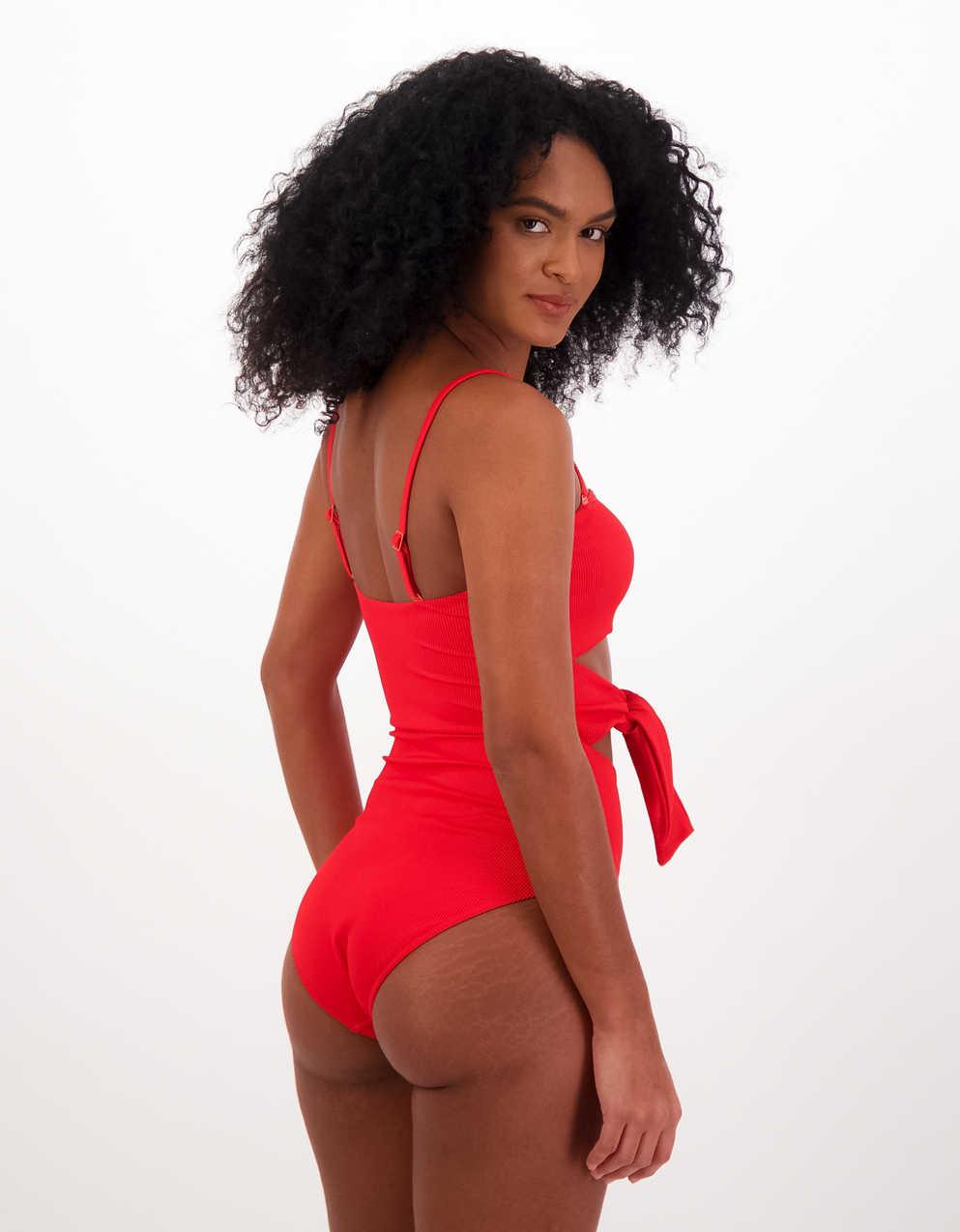 aerie ribbed bandeau one piece swimsuit