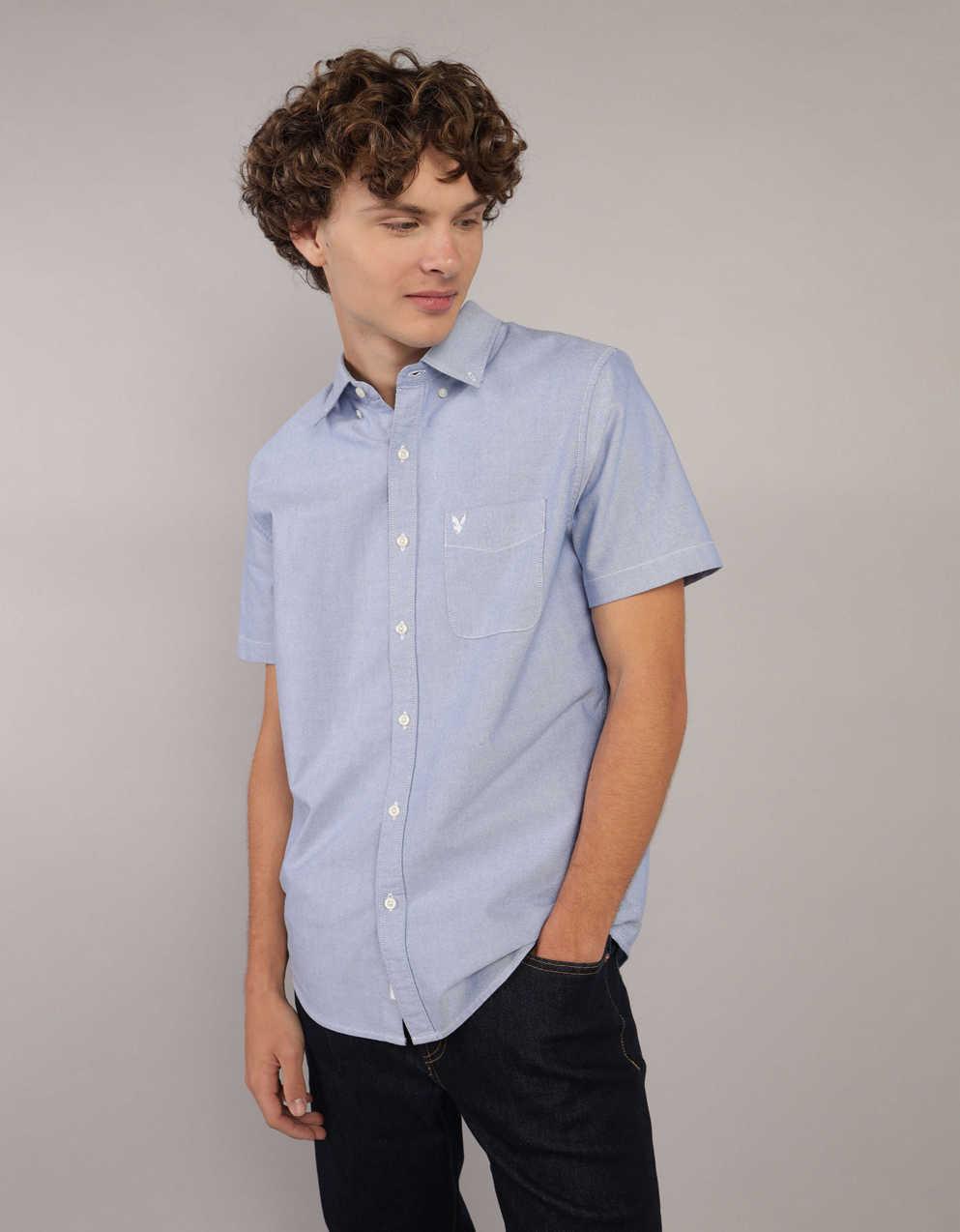 AMERICAN EAGLE OUTFITTERS スリムフィットシャツ AE スリム フィット Flex オックスフォード ボタンアップ シャツ