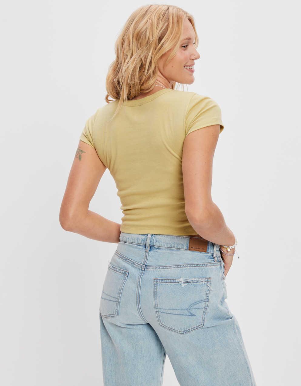 AE Cropped Hey Baby Tee | Men's & Women's Jeans, Clothes