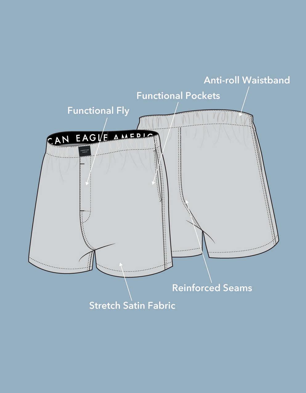 AEO Men's Solid Satin Pocket Boxer Short | Men's & Women's