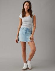 【関税込み】AGOLDE ブルー Criss Cross デニム ミニスカート CROSS WAIST ミニスカート（デニムスカート）｜MOUSSY（マウジー