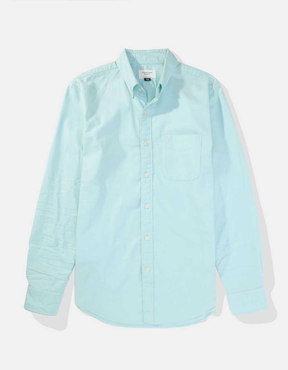 AMERICAN EAGLE OUTFITTERS スリムフィットシャツ AE スリム フィット Flex オックスフォード ボタンアップ シャツ