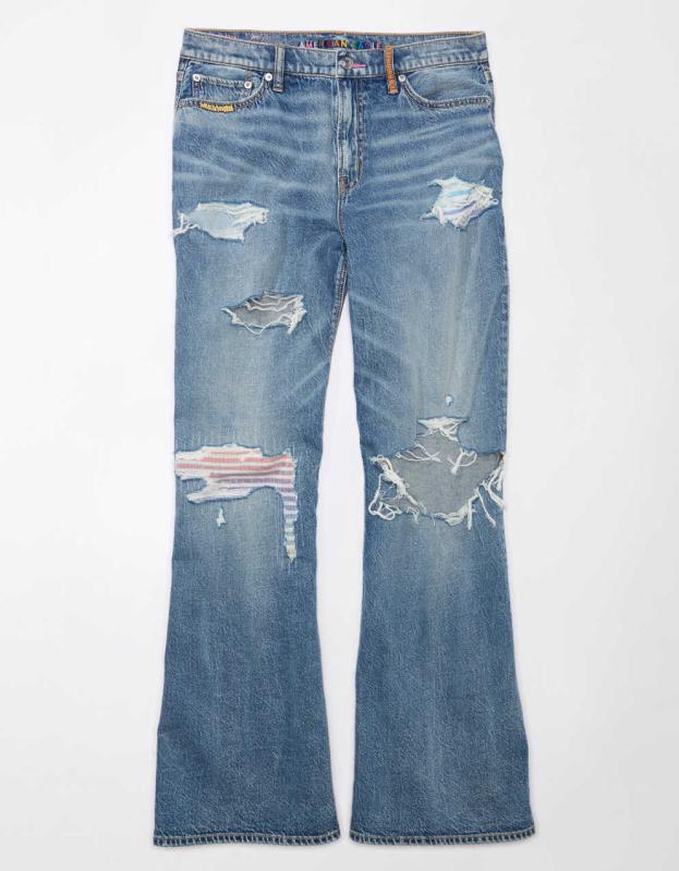 Baggy Jeans American Eagle Jeans With Rips In The Back AE Pride