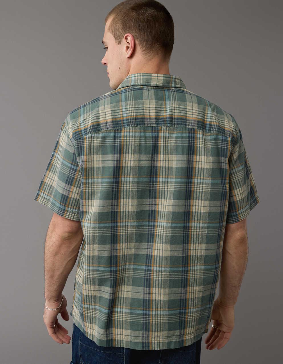 AE Poolside Plaid Button-Up Shirt | Men's \u0026 Women's Jeans, Clothes \u0026  Accessories | American Eagle Australia