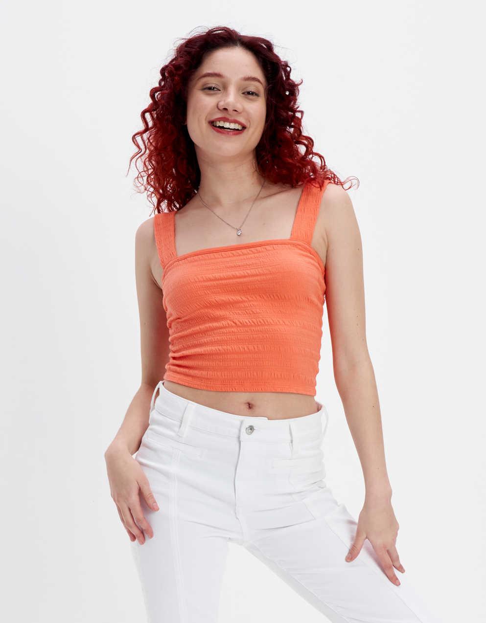 american eagle smocked tube top