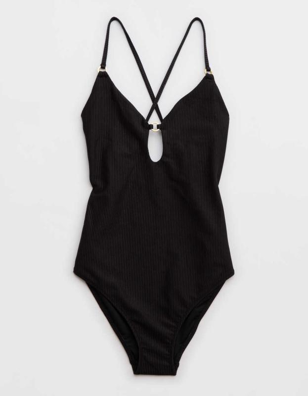 Aerie Shine Rib Full Coverage One Piece Swimsuit | Men's