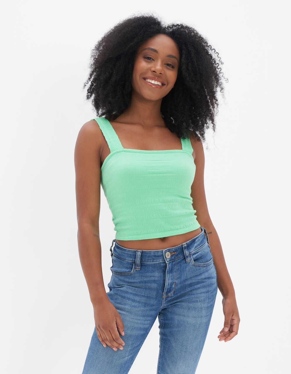 american eagle smocked tube top