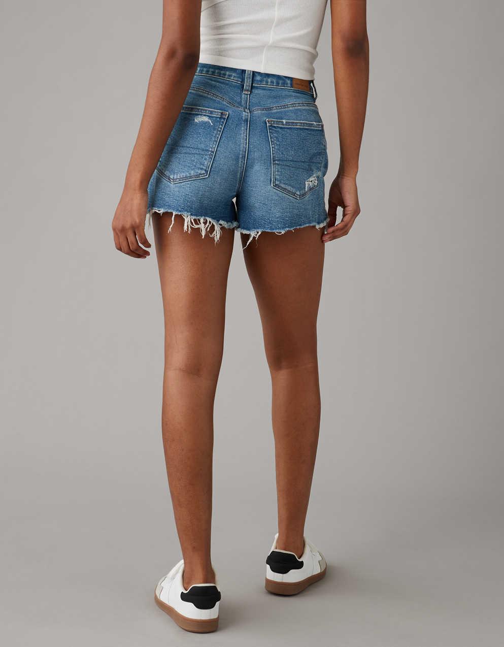 AE Strigid Ripped Denim Mom Short | Men's & Women's Jeans