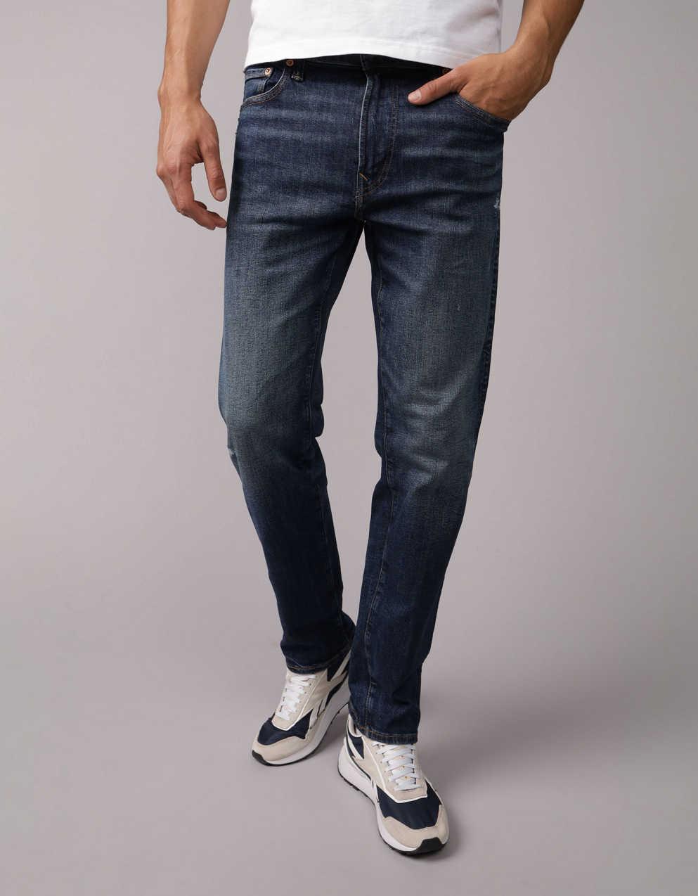 AMERICAN EAGLE ジーンズ AE EasyFlex +TENCEL™ Fibers Patched Slim Straight Jean | American