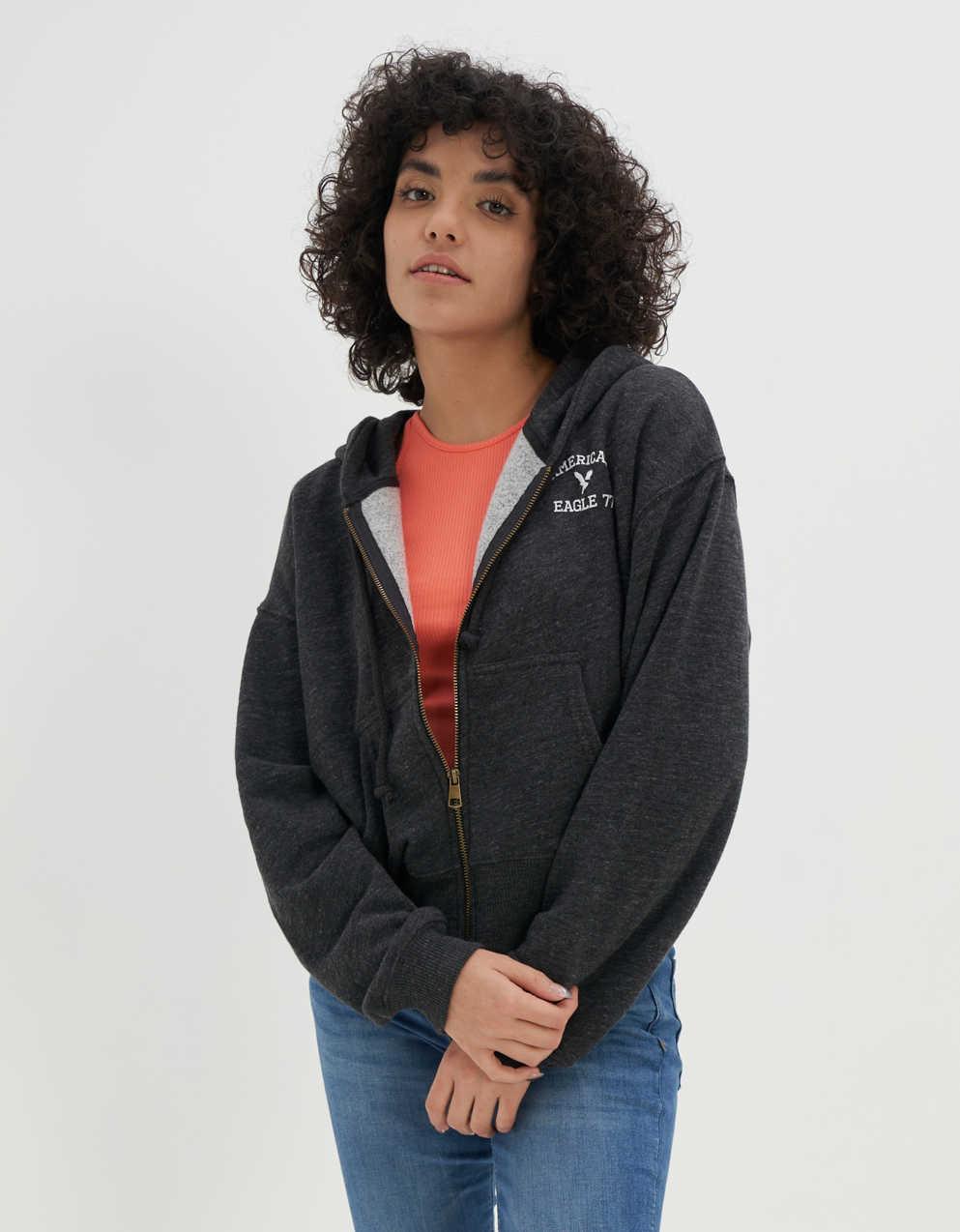 aeae ジップアップパーカー WEB LOGO CROP HOOD ZIP UP（パーカー）｜aeae