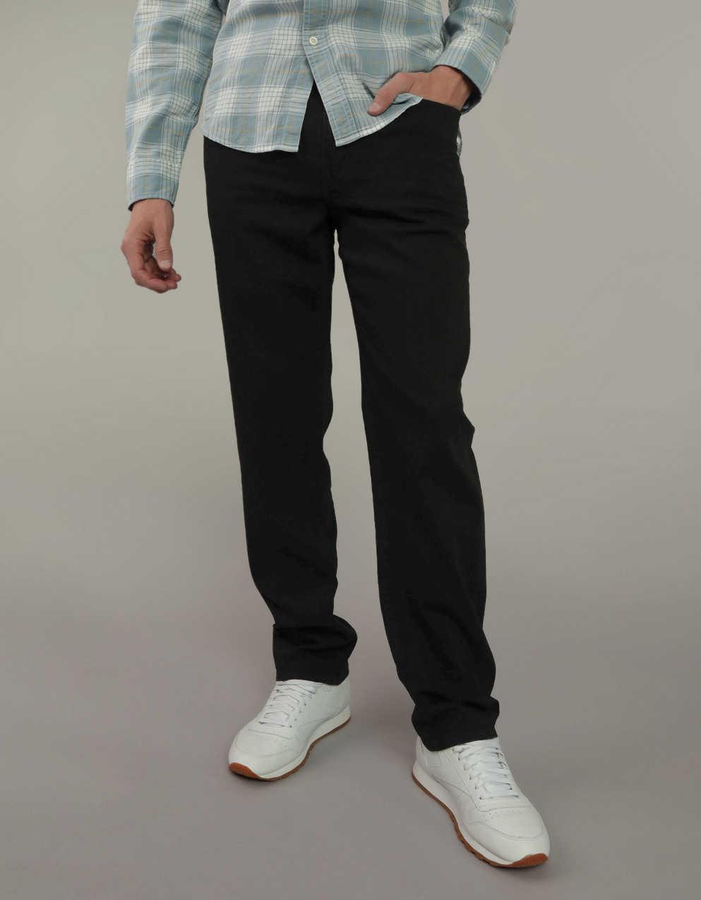 american eagle black dress pants WP Black Egyptian Cotton Shirt with American Eagle Logo Stone Work Han   Waleed Peerzada