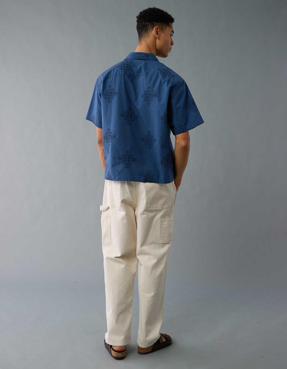 ☀AE用ページ AE Poolside Linen-Blend Printed Button-Up Shirt | Men's & Women's