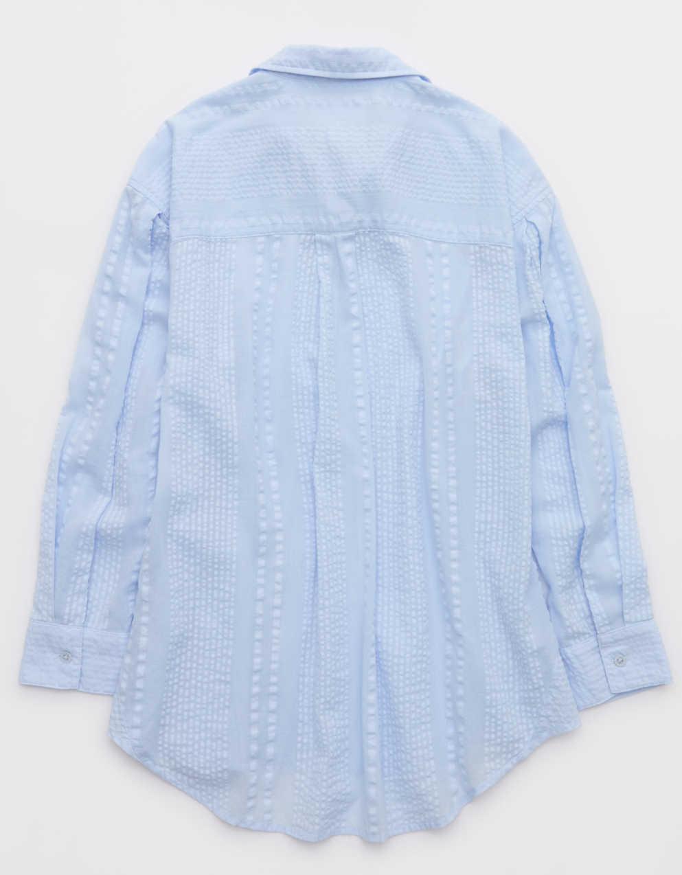 Tシャツ・カットソー AIE SS24 SEERSUCKER COTTON SHIRT (OT726_A-BLUE) dea0f938-c10e-4108-bd46-