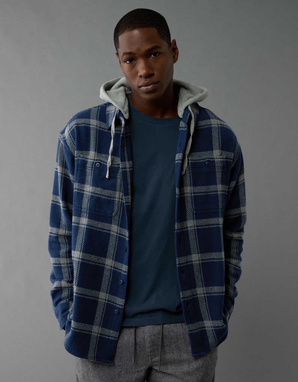 AMERICAN EAGLE OUTFITTERS スリムフィットシャツ AE スリム フィット Flex オックスフォード ボタンアップ シャツ