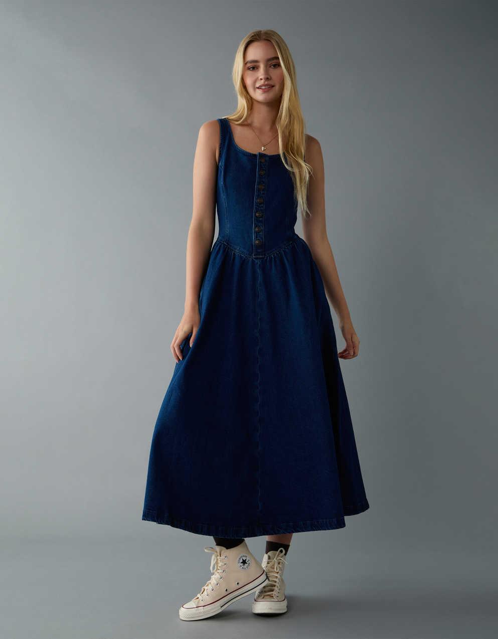 AE Sleeveless Corset Denim Dress | Men's & Women's Jeans, Clothes &  Accessories | American Eagle Taiwan