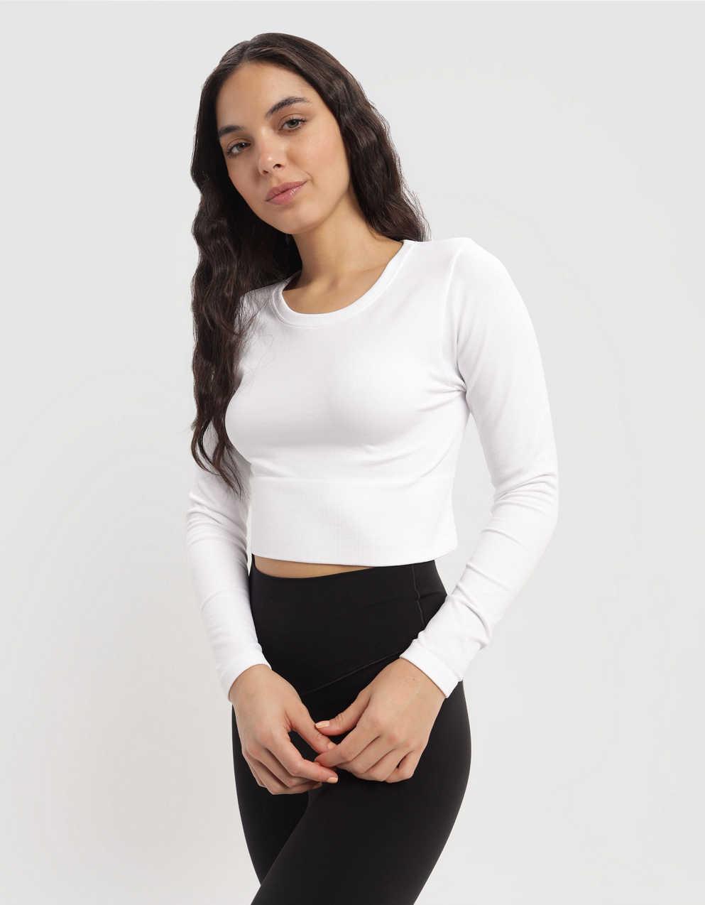 OFFLINE By Aerie Sidewalk Seamless Long Sleeve Cropped T-Shirt | Men's \u0026  Women's Jeans, Clothes \u0026 Accessories | American Eagle Taiwan