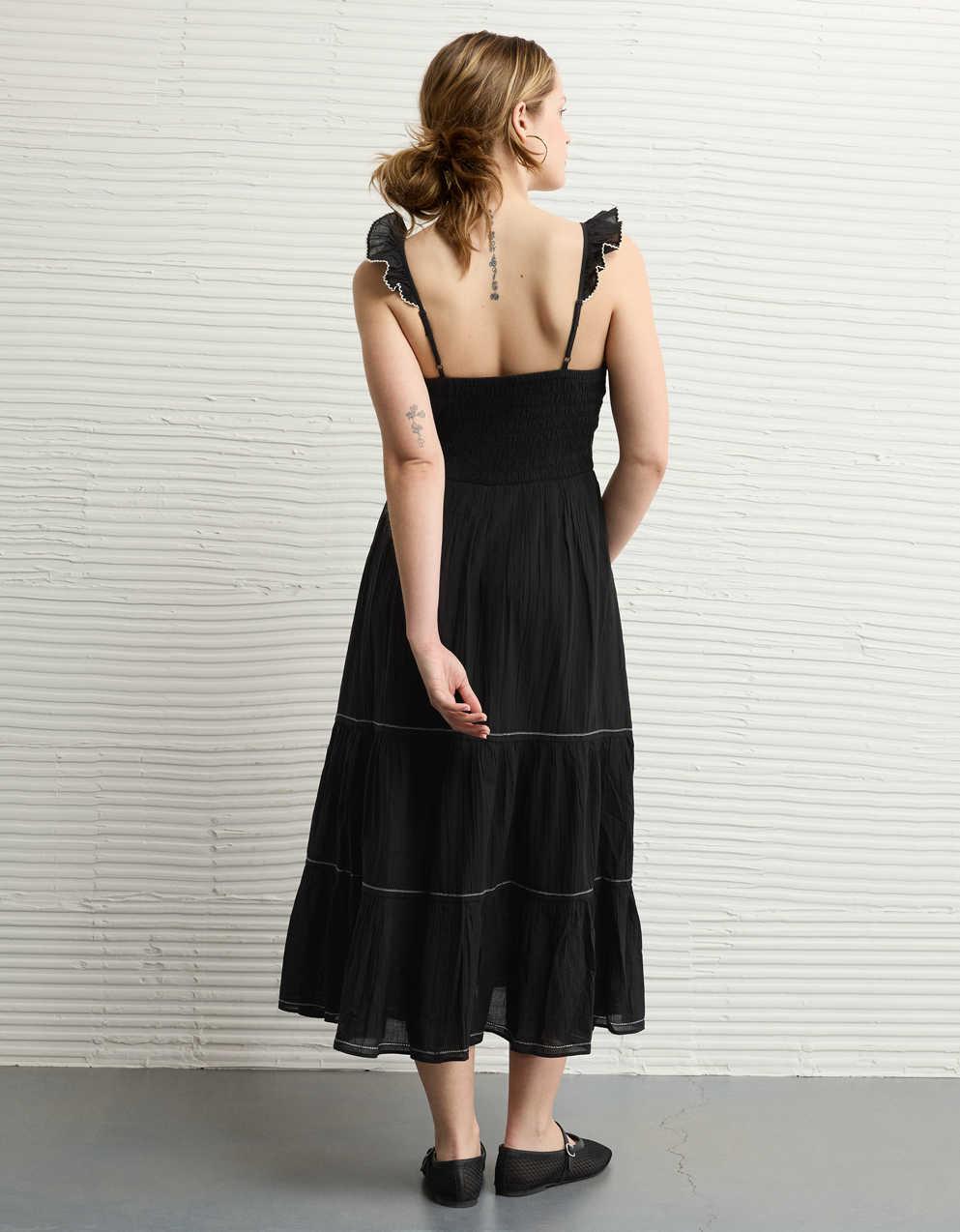 chiffon midi dress colors Elegant Midi Length Ruffles Sleeves Chiffon Dresses Empire Waist Eveni