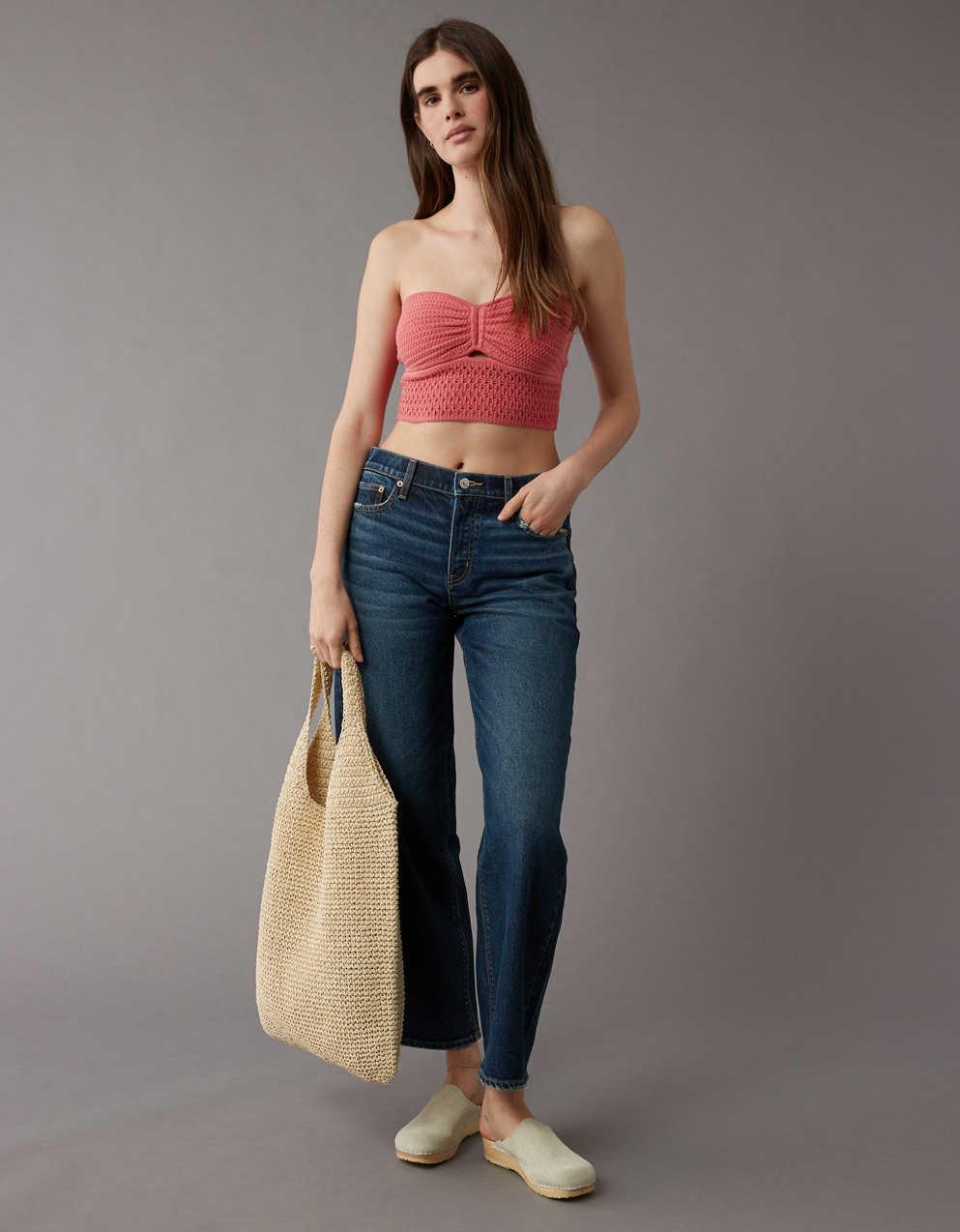 AE Cinch Front Crochet Tube Top | Men's & Women's Jeans