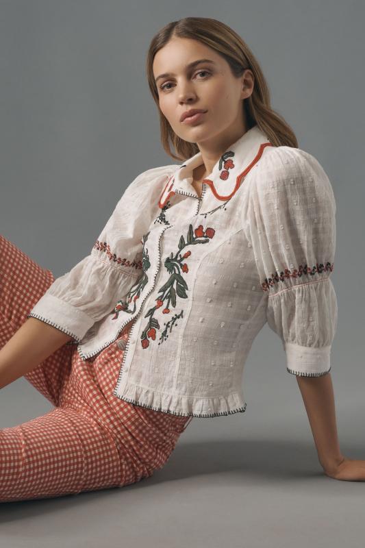 【まー】AMERI LADY EMBROIDERY PUFF BLOUSE AMERI LADY EMBROIDERY PUFF BLOUSE