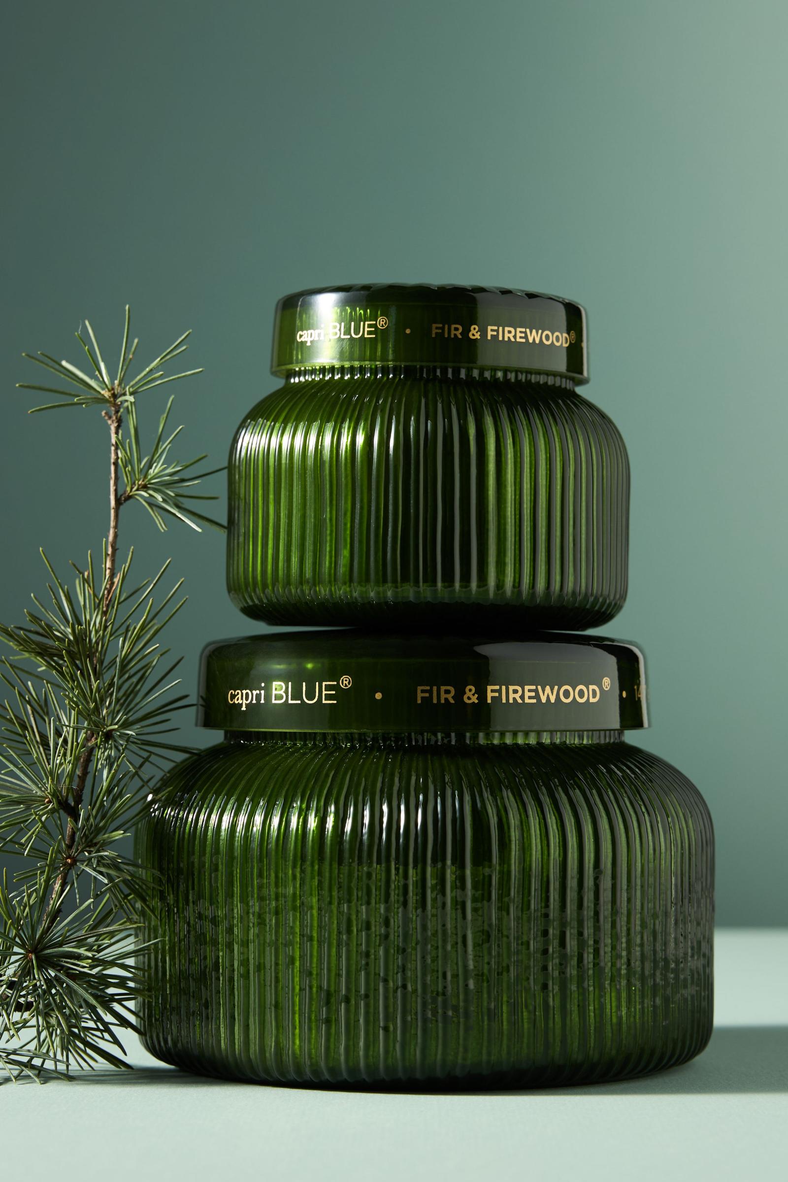 Capri Blue Fir & Firewood Jar Candle Anthropologie ホーム