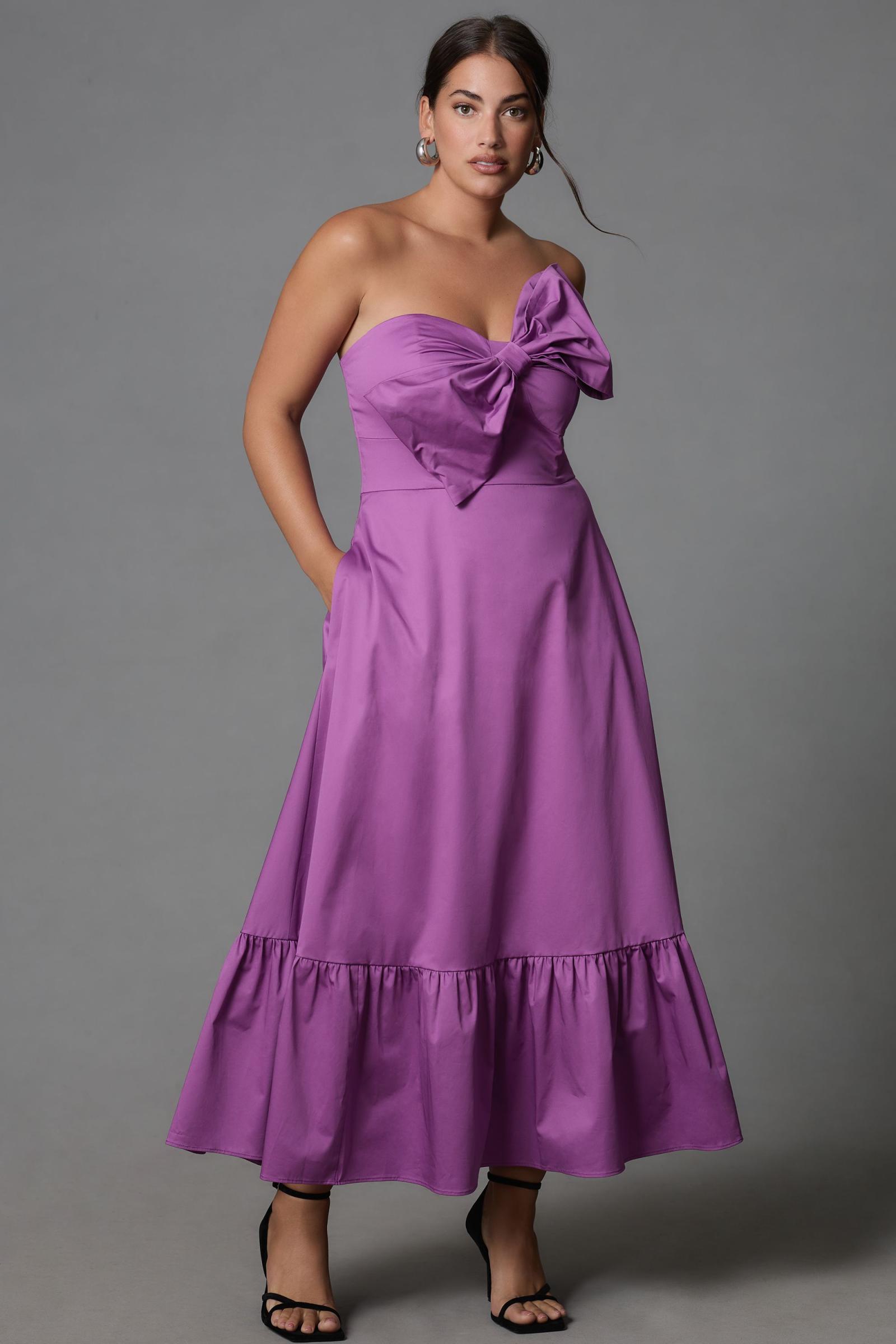 hutch colorblocked bow tie maxi dress