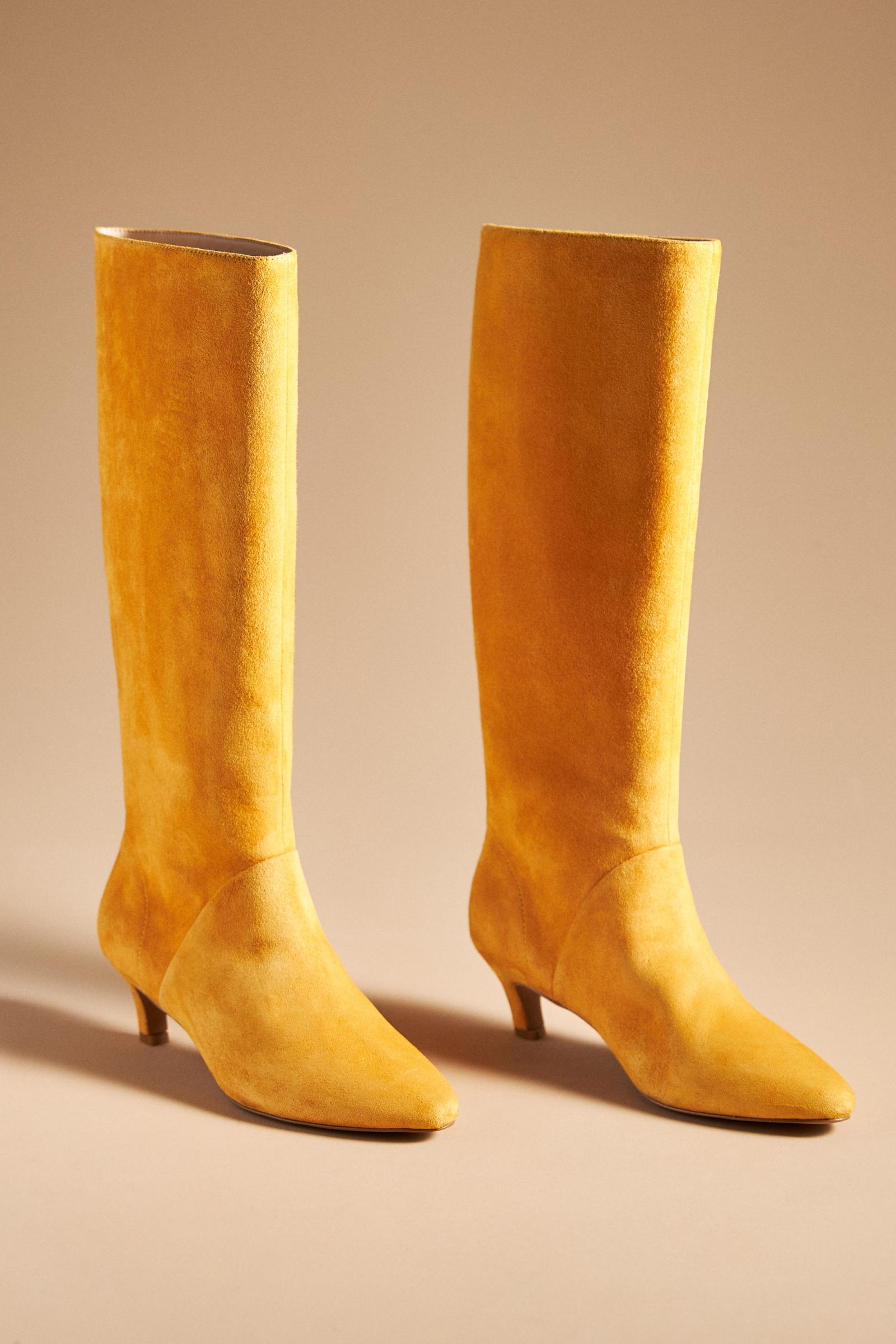 Mustard kitten heel boots Clearance