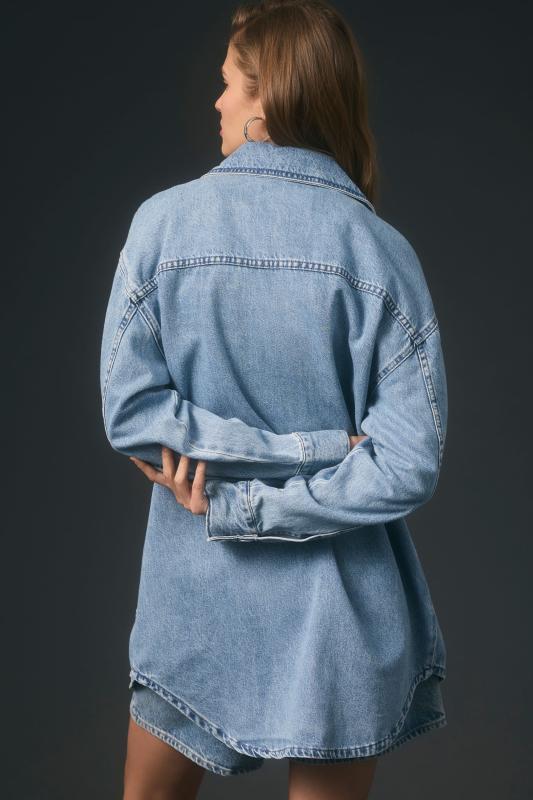 Anthropologie PilcroのTillieリラックスデニムシャケット The Tillie Relaxed Denim Shacket by Pilcro: Whipstitch