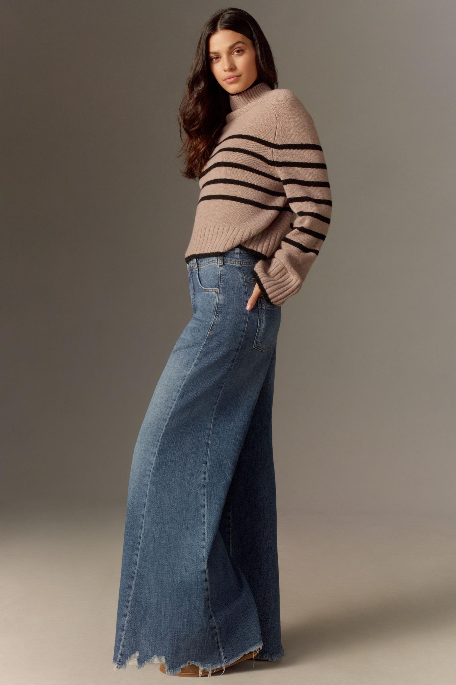 The Adi Regenerative Cotton Mid-Rise Frayed Relaxed Flare