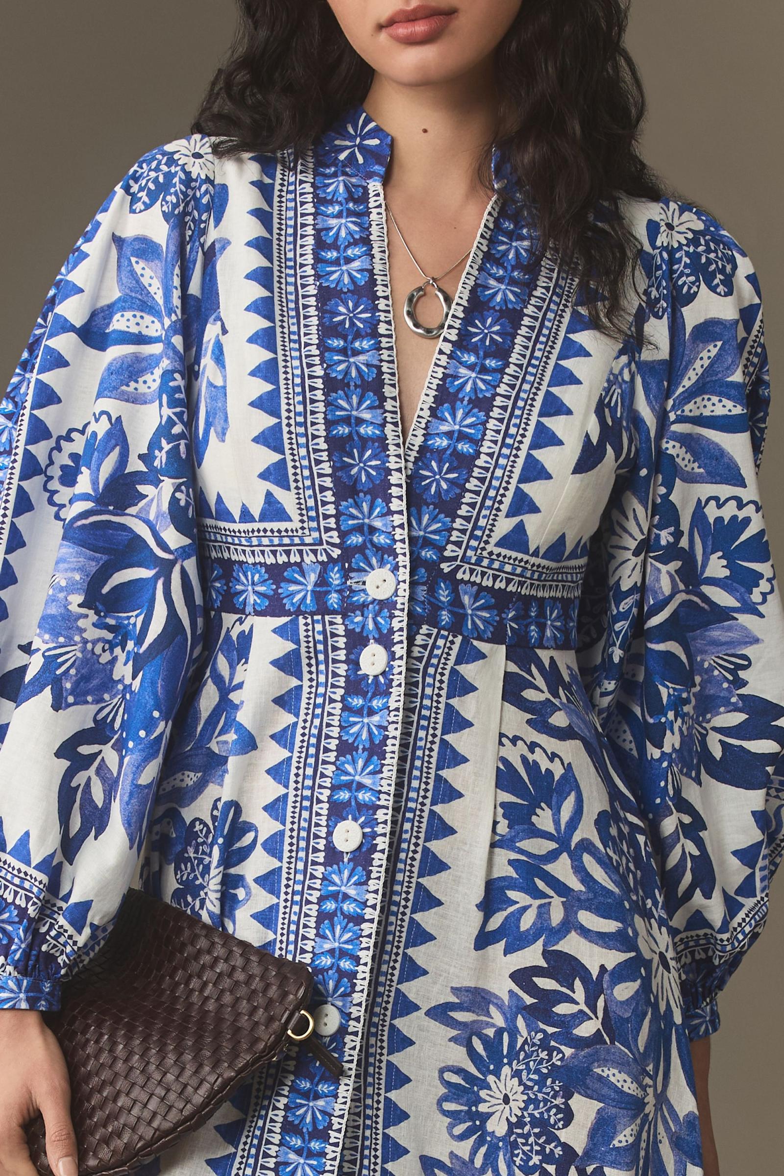 Farm Rio Tapestry Linen Maxi Dress Anthropologie Singapore Women's Clothing, Accessories & Home