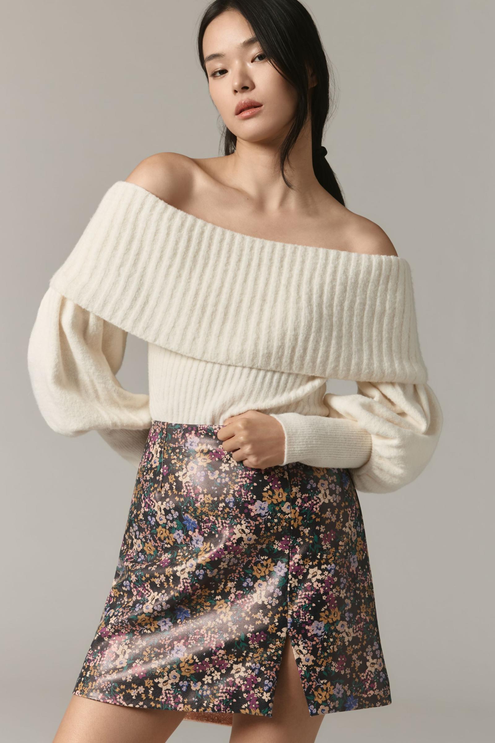 マイクロスカート メーヴ フェイクレザーサイドスリットマイクロミニスカート | Anthropologie ホーム