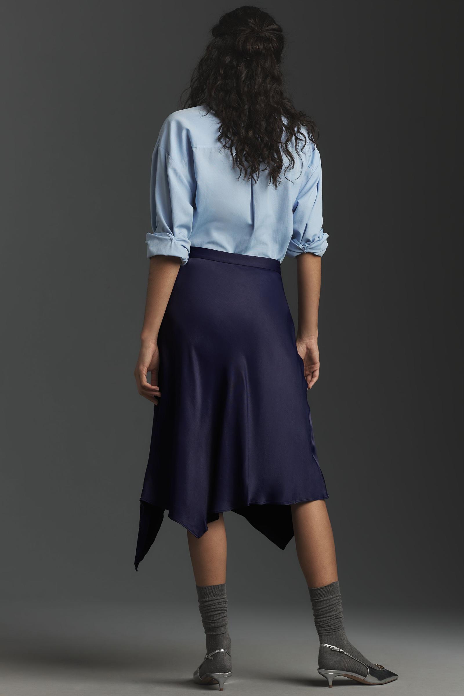 By Anthropologie（アンソロポロジー） アシンメトリー ラップ ミディ スカート Anthropologie ホーム