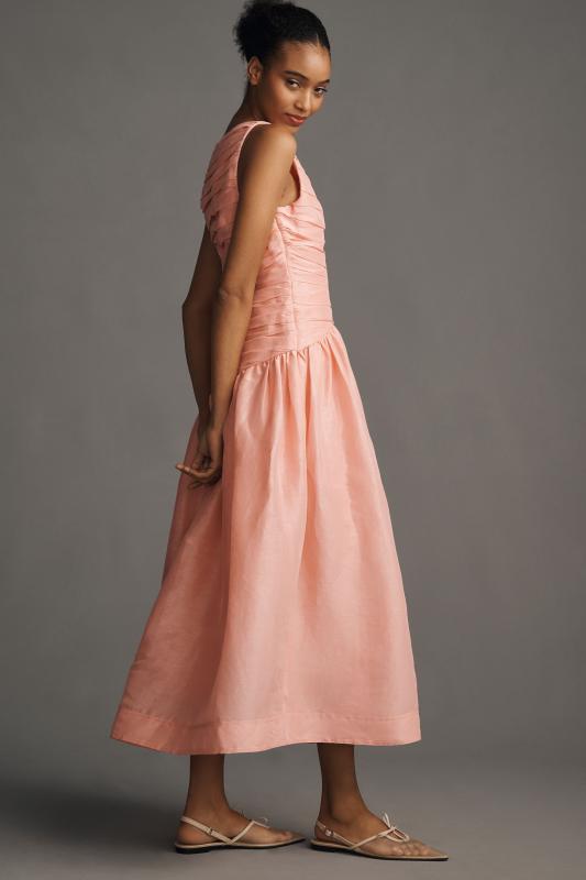 VALLAN バランSleeveless Drape Pleats Dress