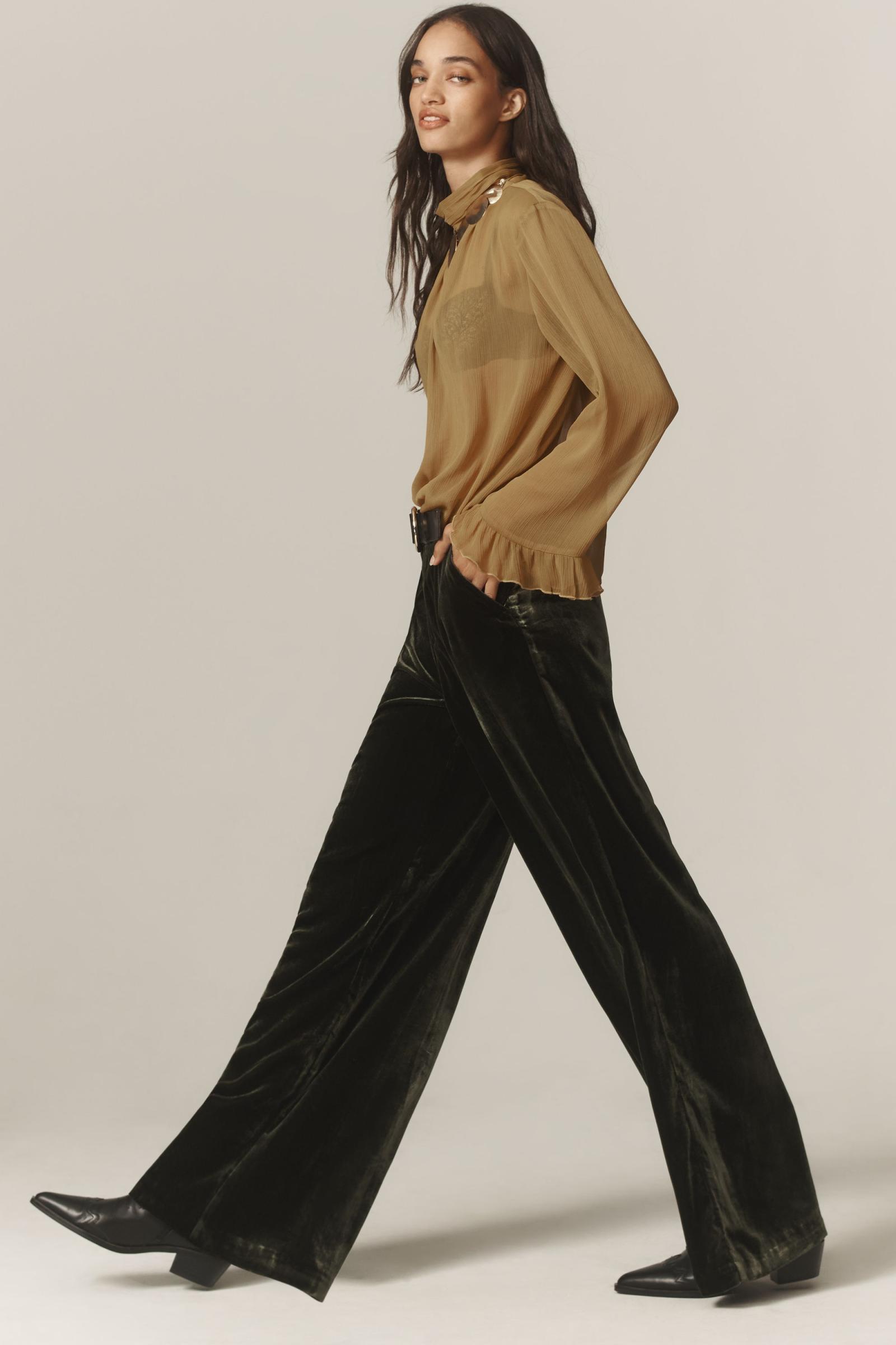 By Anthropologie Wide-Leg Velvet Pants | Anthropologie Korea