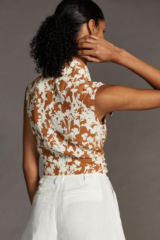 Exquise Printed CrossFront Blouse Anthropologie Mexico Women's