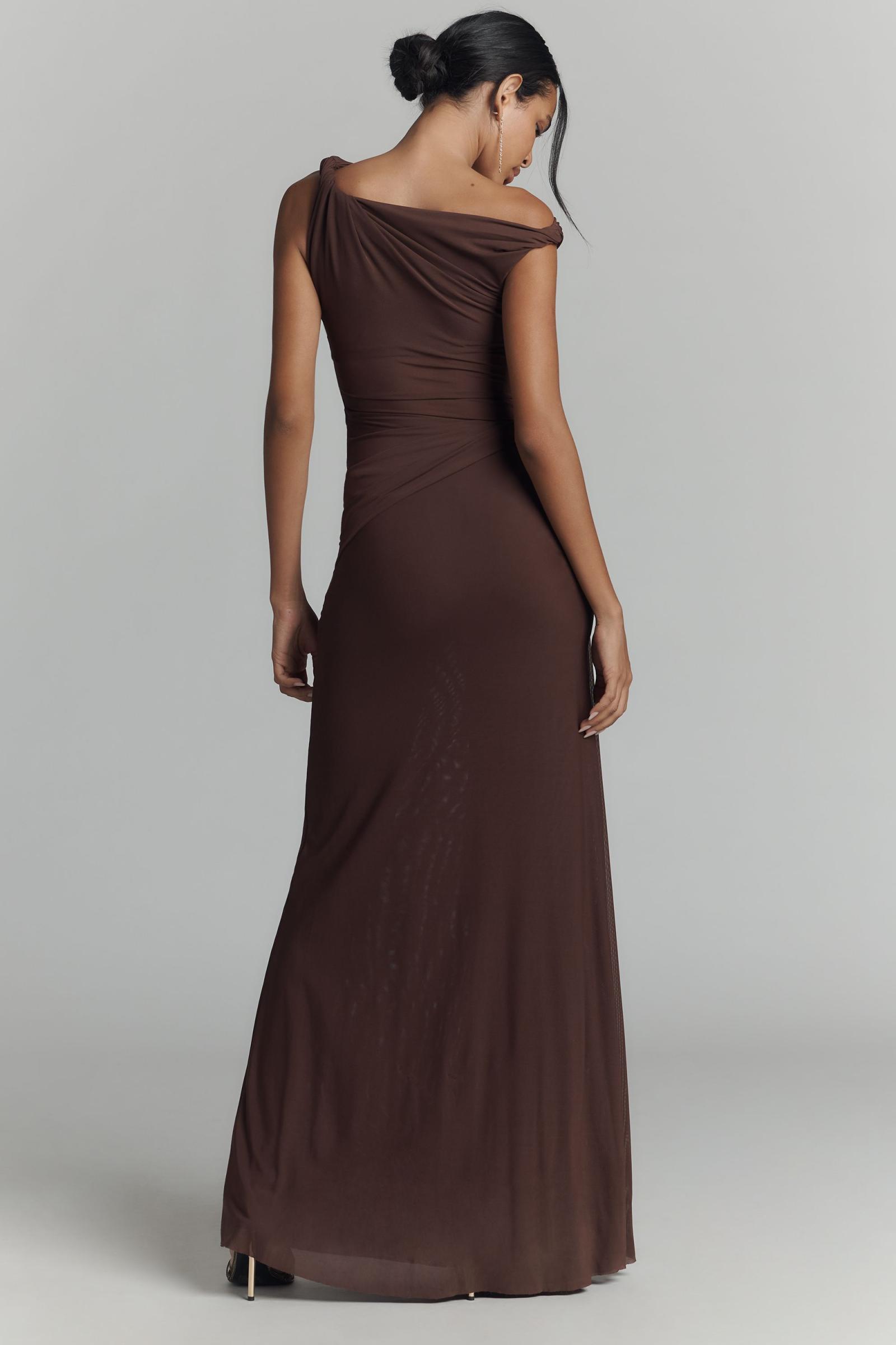 ★MEENDERI★ASYMMETRIC MESH DRESS - BROWN★正規品/直送料込 Find Me Now Asymmetrical Mesh Midi Dress S | Flip App