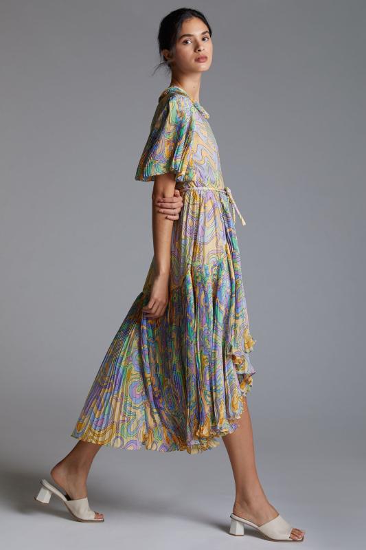 violetta pleated maxi dress