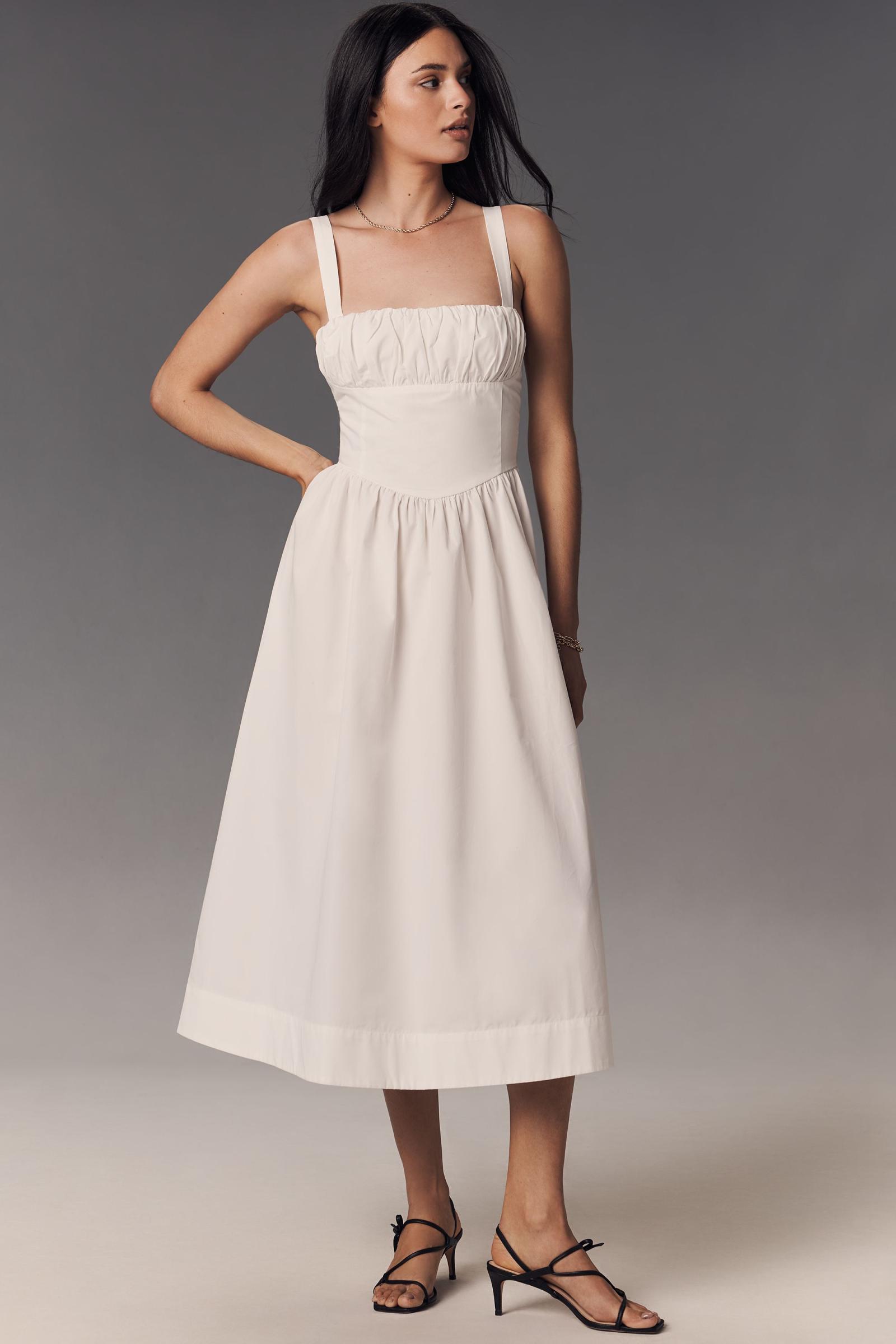 (US発）新作 Anthropologie ミディスリップドレス By Anthropologie Sleeveless V-Neck Lace Slip Midi Dress