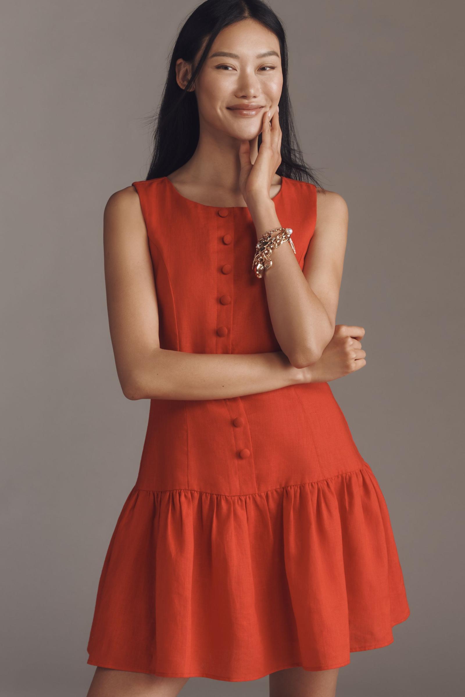WAYF Sleeveless Button-Front Mini Dress | Anthropologie
