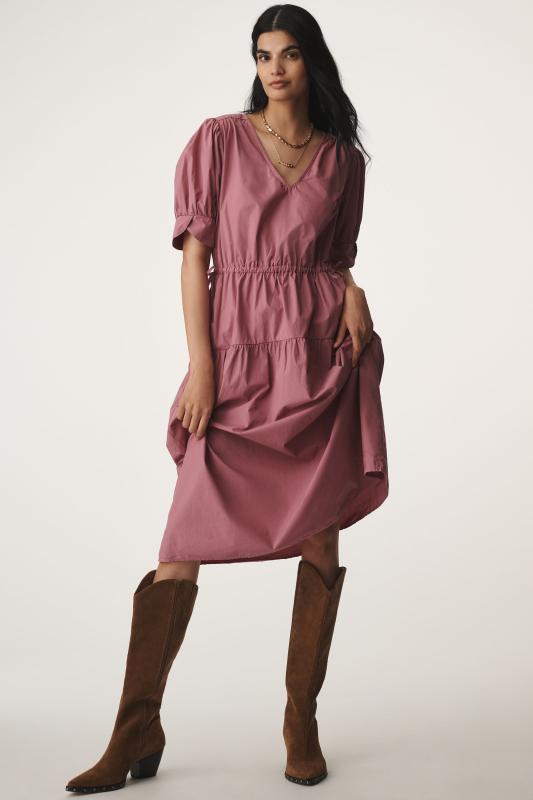 ワンピース Velvet by Graham & Spencer Lianna Puff-Sleeve Midi Dress Lianna Puff-Sleeve Midi Dress – Hill's Dry Goods